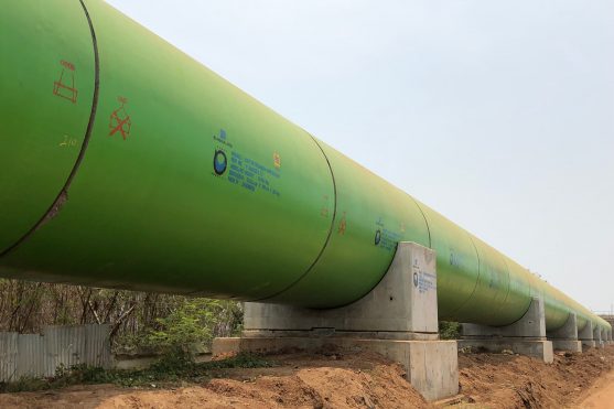 Bonna RCCP pipeline above ground